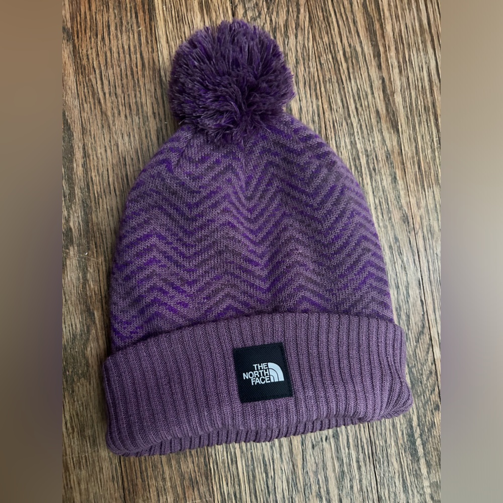 The North Face Logo Chevron Pom Beanie | North Face Beanie | Winter Accessories